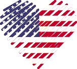 Logo of Top 5 Znakomstva - USA, Heart Shaped Image of USA flag.